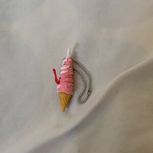 Re-ment Pink Ice Cream Cone Keychain